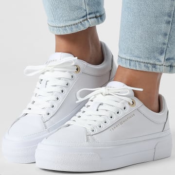 Tommy Hilfiger - Baskets Femme Foxing Platform Leather 9018 White