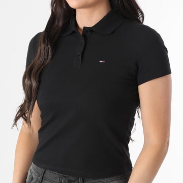 Tommy Jeans - Polo Manches Courtes Femme Essential 1931 Noir