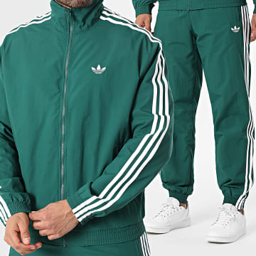 Adidas Originals - Chándal con bandas Firebird KC8018 KC8032 Verde Blanco