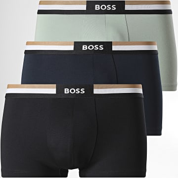 BOSS - Pack de 3 Boxers Motion 50516542 Negro Azul Marino Verde Claro