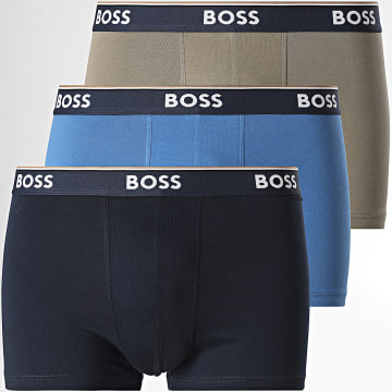 BOSS - Lot De 3 Boxers Power 50554693 Beige Bleu Marine Bleu Clair
