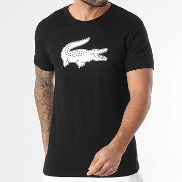 Lacoste - Tee Shirt Big Logo Crocodile Regular Fit Noir