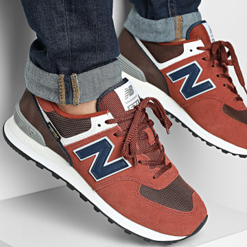 New Balance - Baskets 574 U5744DM Red Brown Navy