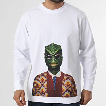 Vald - Tee Shirt Manches Longues Reptilien Blanc