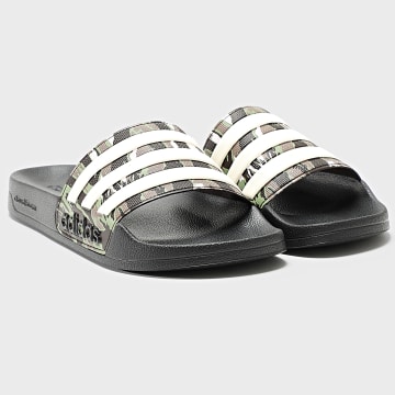 Adidas Sportswear - Claquettes Adilette Shower KJ8581 Core Black Aluminium Tent Green