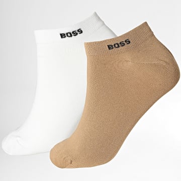 BOSS - Lot De 2 Paires De Chaussettes AS Uni 50469849 Blanc Camel