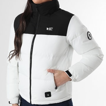 Comme Des Loups - Doudoune Capuche Chauffante Femme Val Morel Blanc Noir