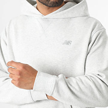 New Balance - Sweat Capuche Relaxed Fit MT41534 Gris Clair Chiné