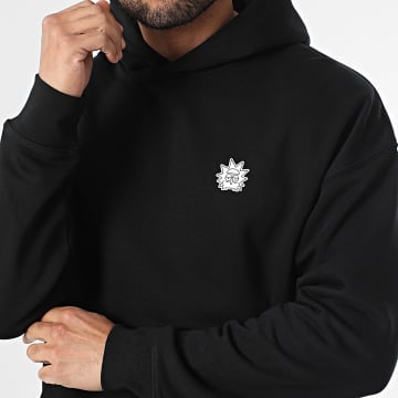 Rick Et Morty - Felpa con Cappuccio Relaxed Rick Patch Bianco Nero