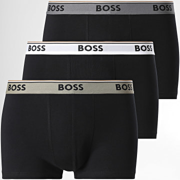 BOSS - Lot De 3 Boxers Power 50554693 Noir Blanc Beige Gris Anthracite
