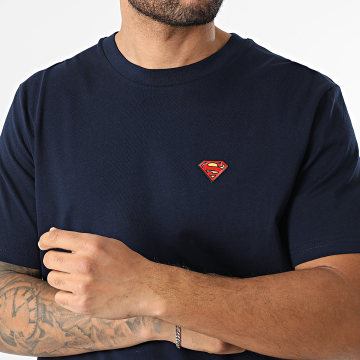 DC Comics - Tee Shirt Oversize Large Patch Brodé Bleu Marine