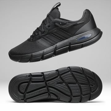 Adidas Sportswear - Baskets Tech Runner 3 Stripes Black Black