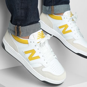 New Balance - Baskets 480 U480L8BK White Beige Yellow