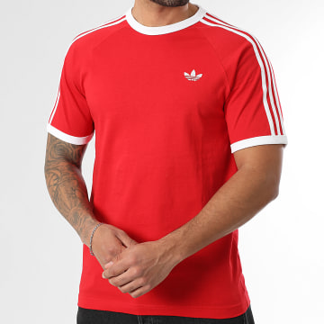 Adidas Originals - Tee Shirt A Bandes 3 Stripes KE3535 Rouge Blanc