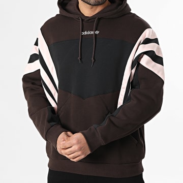 Adidas Originals - Sweat Capuche A Bandes Santiago KT0729 Marron Noir Beige