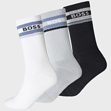 BOSS - Lot De 3 Paires De Chaussettes 50554562 Noir Blanc Bleu Clair