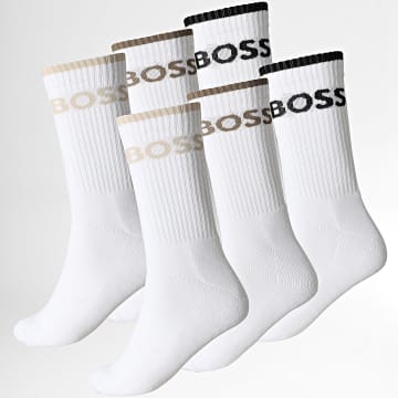 BOSS - Pack of 6 Pairs of Socks 50510168 White Black Beige