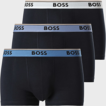 BOSS - Lot De 3 Boxers Power 50554693 Bleu Marine Bleu Clair Blanc