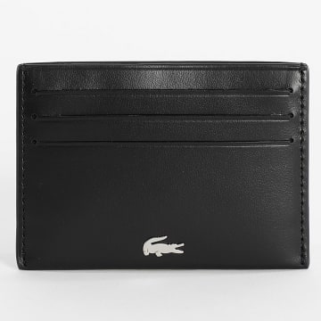 Lacoste - Porte-cartes Logo Crocodile Metal Noir