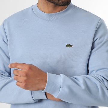 Lacoste - Sweat Crewneck Geborduurd Logo Krokodil Classic Fit Lichtblauw