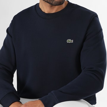 Lacoste - Sweat Crewneck Classic Fit Logo Brodé Crocodile Bleu Marine
