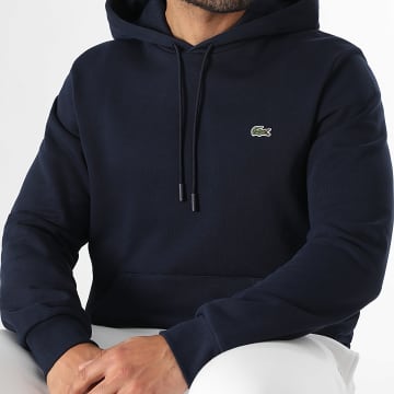 Lacoste - Sweat Capuche Logo Brodé Crocodile Classic Fit Bleu Marine