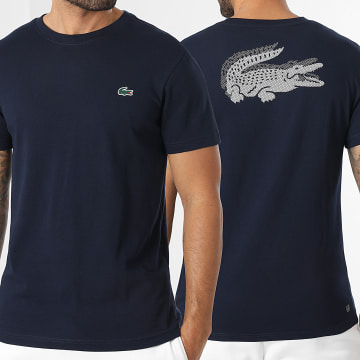 Lacoste - Tee Shirt Big Logo Crocodile Regular Fit Bleu Marine