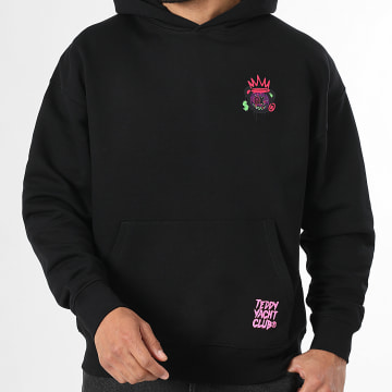 Teddy Yacht Club - Sweat Capuche Relaxed Small Vision Noir