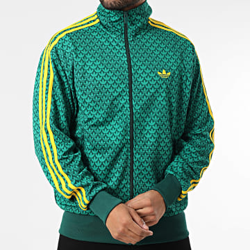 Adidas Originals - Chaqueta con Cremallera a Rayas Firebird KD0382 Verde Amarillo