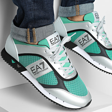 EA7 Emporio Armani - Zapatillas 7X000334-AF18610 Plata Verde Aceituna Negra