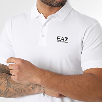 EA7 Emporio Armani - Polo Manches Courtes 8NPF14-PJVQZ Blanc Noir