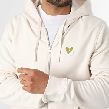Luxury Lovers - Sweat Zippé Capuche Heart Box Beige