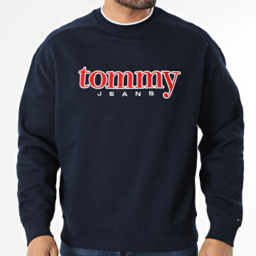 Tommy Jeans - Sweat Crewneck Côtelé 90s Texture Graphic 2373 Bleu Marine