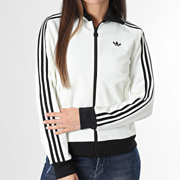 Adidas Originals - Chaqueta con cremallera y bandas Mujer Classic TT KD3740 Blanco Negro