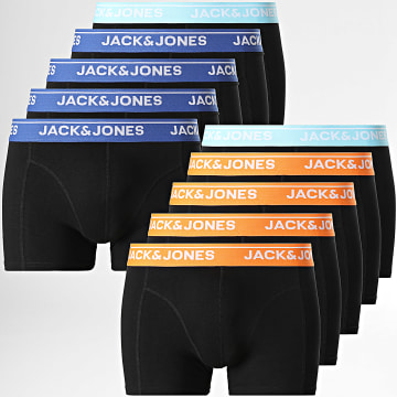 Jack And Jones - Pack van 10 Boxers Theodore Solid Zwart Koningsblauw Oranje Licht Blauw