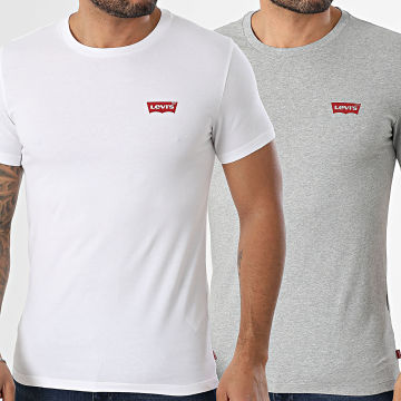 Levi's - Lot De 2 Tee Shirts Slim 79681 Blanc Gris Chiné