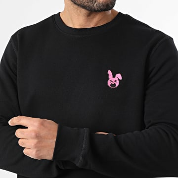 Sale Môme Paris - Sudadera Crewneck Relaxed Parche Bordado Conejo Negra