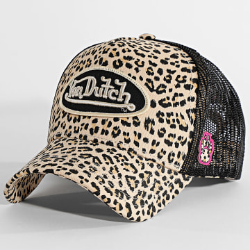 Von Dutch - Casquette Trucker Leo Beige Noir Leopard