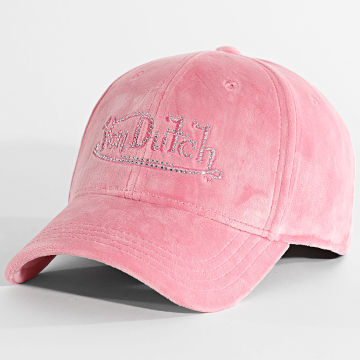 Von Dutch - Casquette Aspect Velours Vel Rose