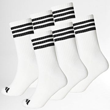 Adidas Sportswear - Lot De 6 Paires De Chaussettes 3 Stripes Essentials KE5492 Blanc Noir