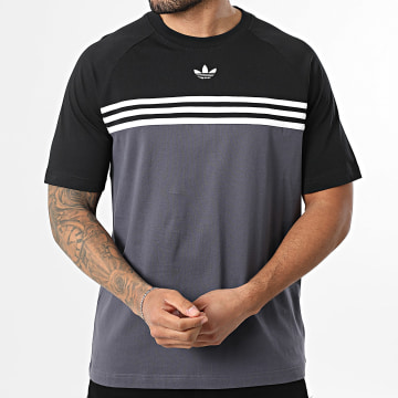 Adidas Originals - Tee Shirt A Bandes Chest KE2130 Gris Anthracite Noir