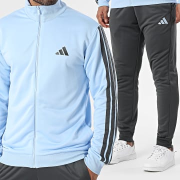 Adidas Performance - Chándal con bandas 3 Stripes KC1363 Azul Claro Gris Antracita