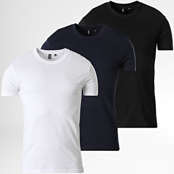 Black Industry - Lot De 3 Tee Shirts Palma Noir Blanc Bleu Marine