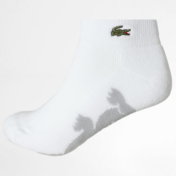 Lacoste - Paire De Chaussettes Big Logo Et Crocodile Brodé Blanc