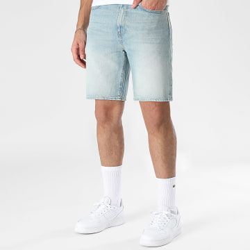 Lacoste - Short Jean Straight Fit Geborduurd Logo Krokodil Blauwe Denim