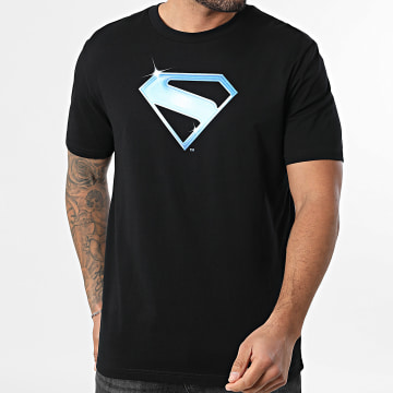 Superman - Tee Shirt Oversize Superman New Black Front Bleu Noir