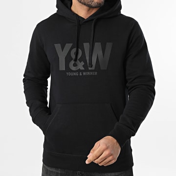 Y et W - Sweat Capuche Logo Noir Noir