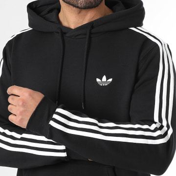 Adidas Originals - Sweat Capuche A Bandes 3 Stripes KE3556 Noir Blanc