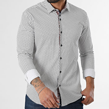 Classic Series - Overhemd Lange Mouwen 111 Wit Marineblauw