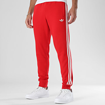 Adidas Originals - Pantalon Jogging A Bandes 3 Stripes Trefoil KE3560 Rouge Blanc
